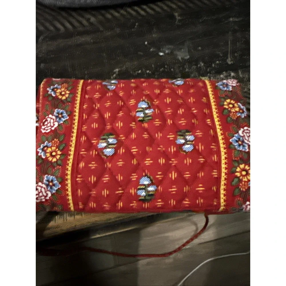 Vintage Vera Bradley 90's Provincial Red Crossbody/Tri Fold Wallet - NICE!